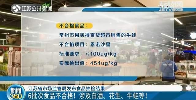 合格|江苏抽检出这6批次食品不合格！涉及白酒、花生、牛蛙等