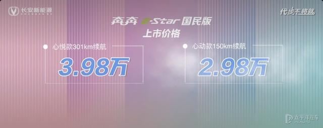 长安奔奔E-Star国民版正式上市 售2.98-3.98万元