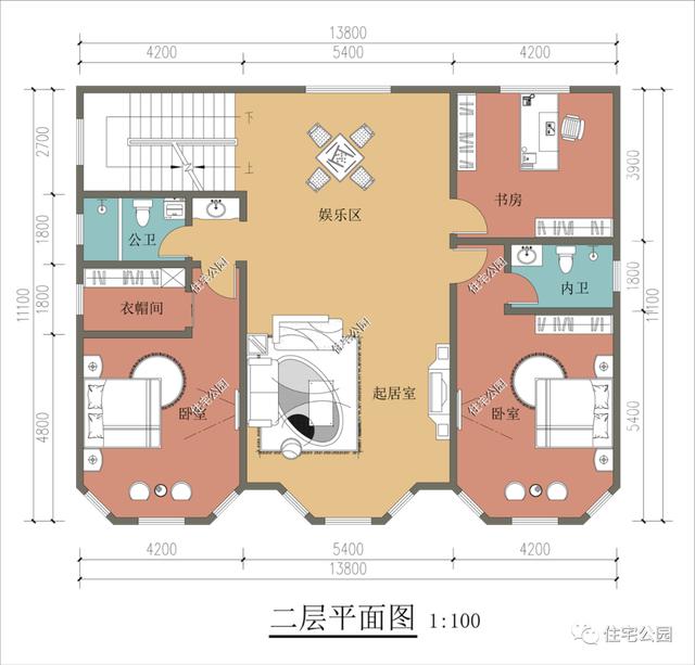 13×11米三层农村洋楼，开放式客厅配上大套卧，谁住谁舒服