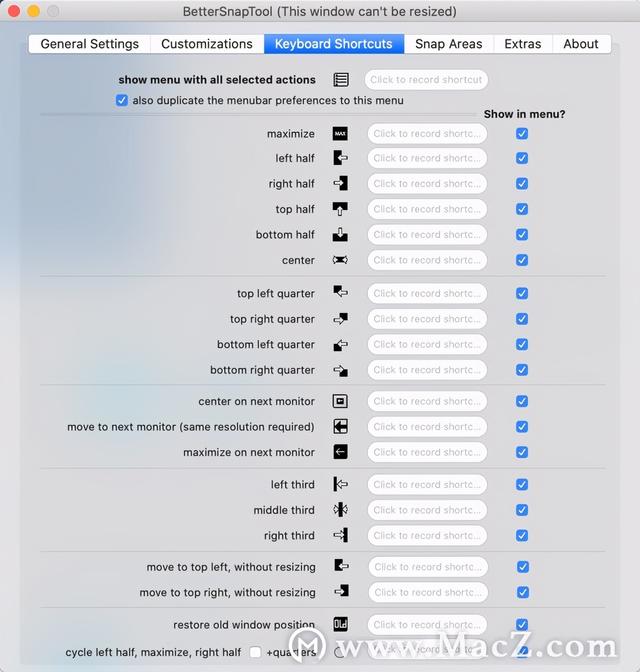 BetterSnapTool for Mac(窗口设置工具)