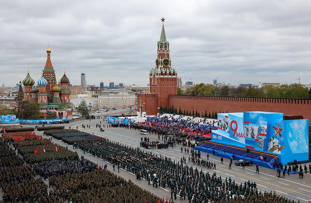 2021年5月9日,俄罗斯莫斯科,庆祝卫国战争胜利76周年阅兵式在红场举行