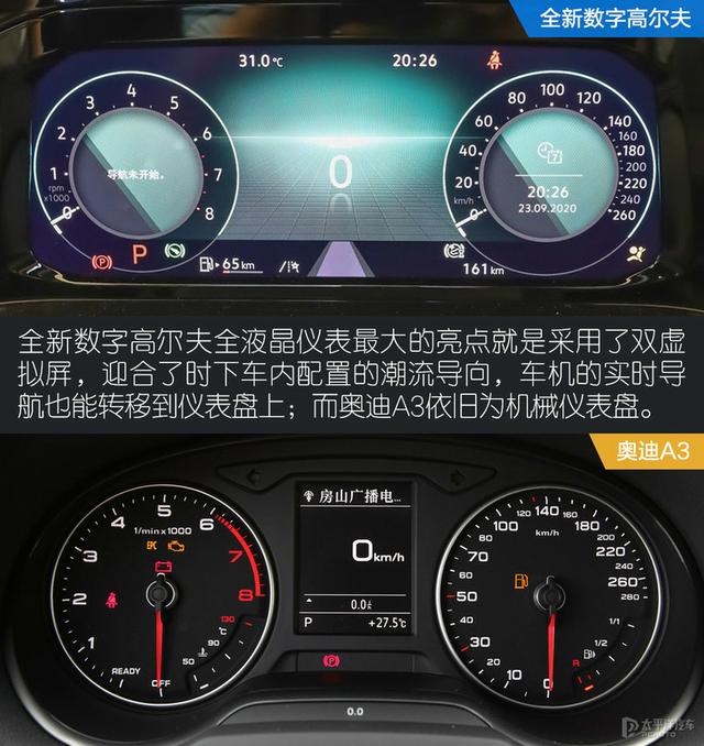 品质不输豪华 全新数字高尔夫对比奥迪A3