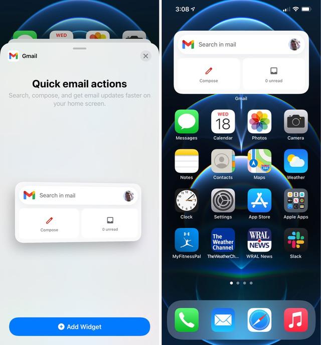 iOS Gmail应用更新加入小组件功能：可搜索邮件