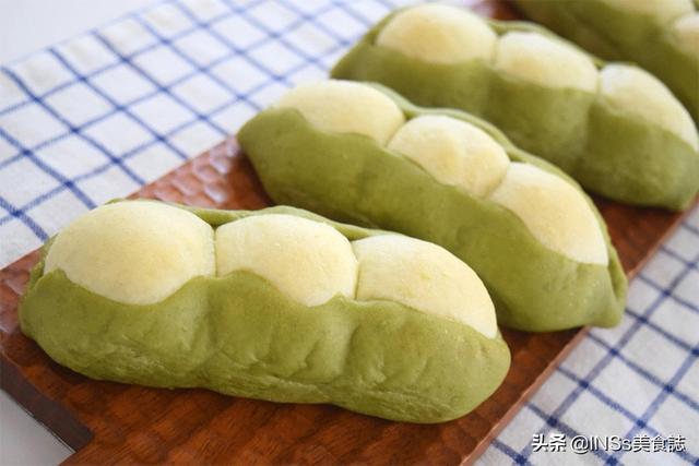 「超级宝妈」超级可爱造型的“毛豆宝宝面包”，超级简单，无需机器手揉也可以