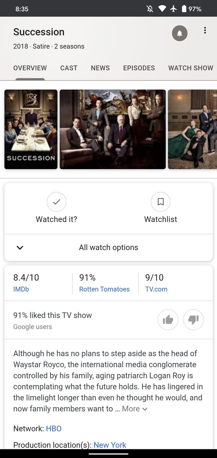 太平洋电脑网：谷歌新增Watchlist功能：方便用户标记电视剧