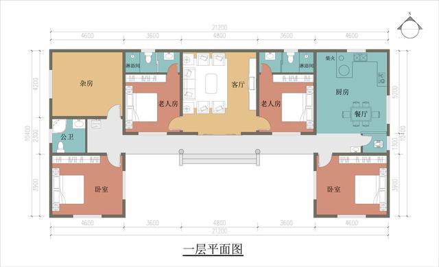 21×10米中式三合院，新年的第一栋房子，就给父母建这样的