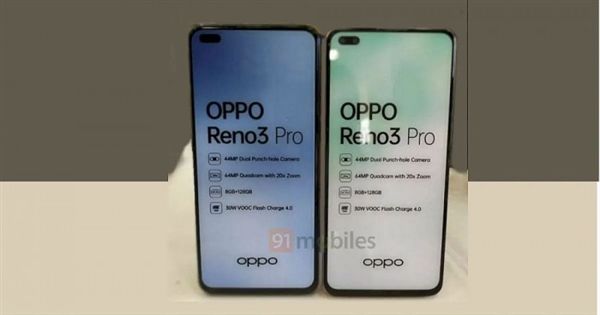 「太平洋电脑网」OPPO Reno 3 Pro印度版真机曝光：全球首款44MP自拍手机