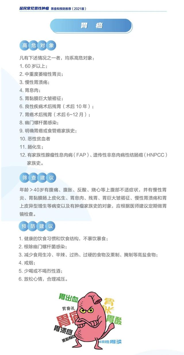 筛查|新版《居民常见恶性肿瘤筛查和预防推荐》发布