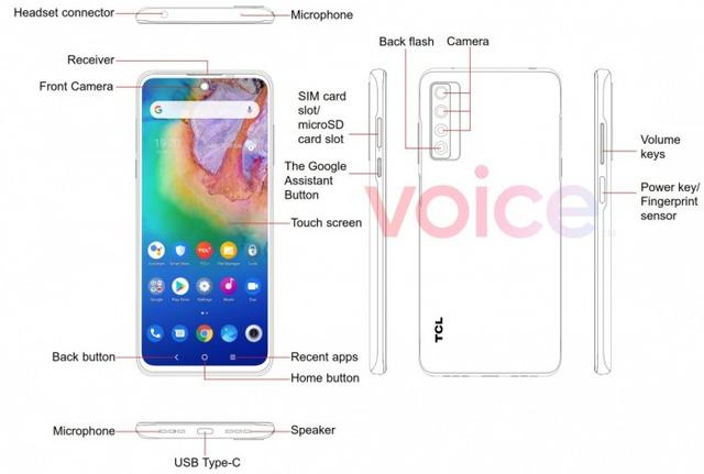 TCL 20 5G新机规格与图像曝光 或于2021年初发布