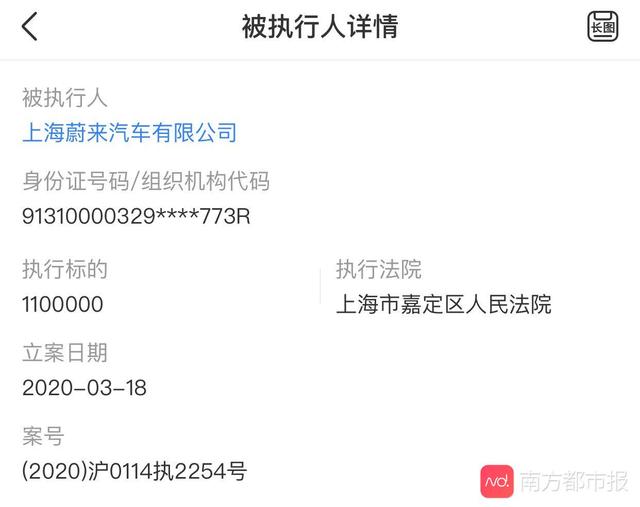 南方都市报▲蔚来成被执行人背后：门店月租138万，不满特斯拉“独享”低租