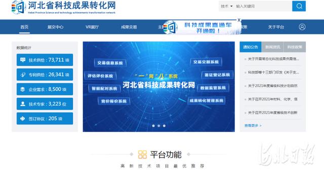 科技成果|成果供给数突破10万 河北科技成果转化网上线首月收获颇丰