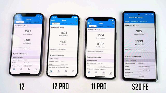 4款热门旗舰机性能测试比拼：与A14的差距有多大？