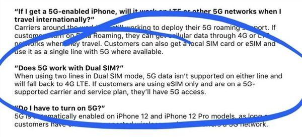 太无语：iPhone 12双卡模式下无法开启5G