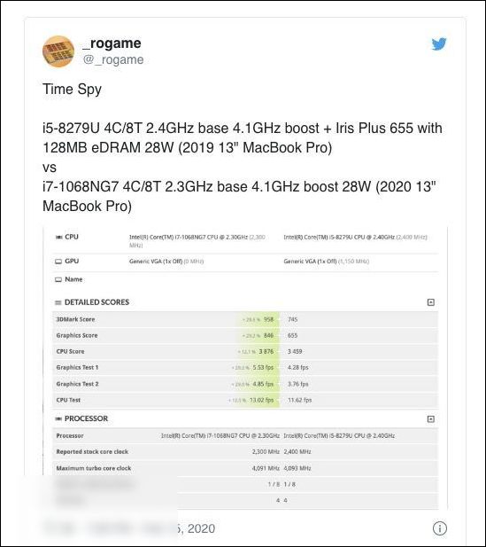 #太平洋电脑网#全新13英寸MBP将搭载 Intel 第十代 Ice Lake 处理器