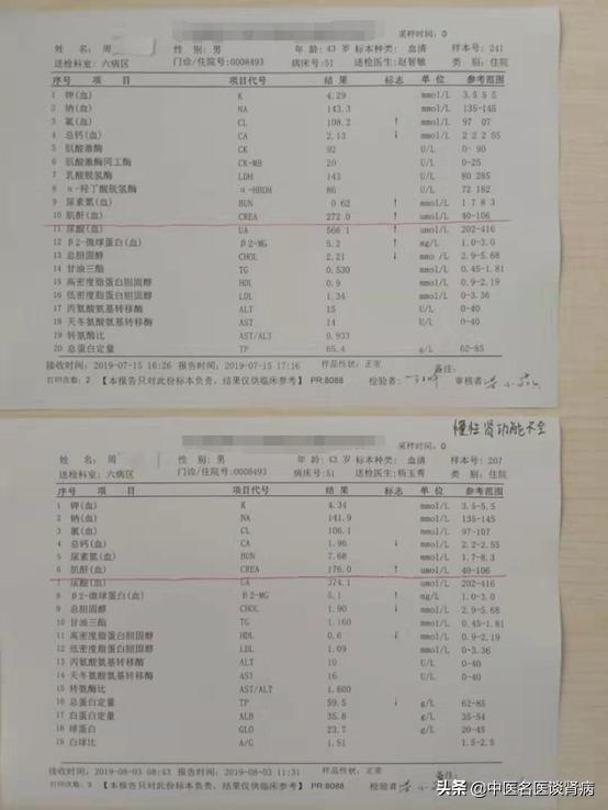 肌酐在涨也不透析，43岁的他坚持中医治疗，肌酐正常身体好转