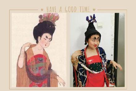 光明网@名画cosplay，小朋友们太会玩了
