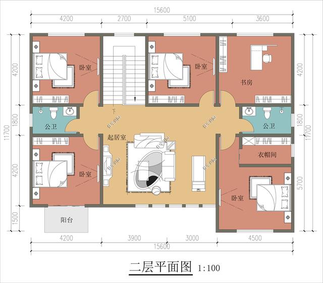 15×11米现代风二层小墅，6卧2厅超赞格局，带来更多新体验