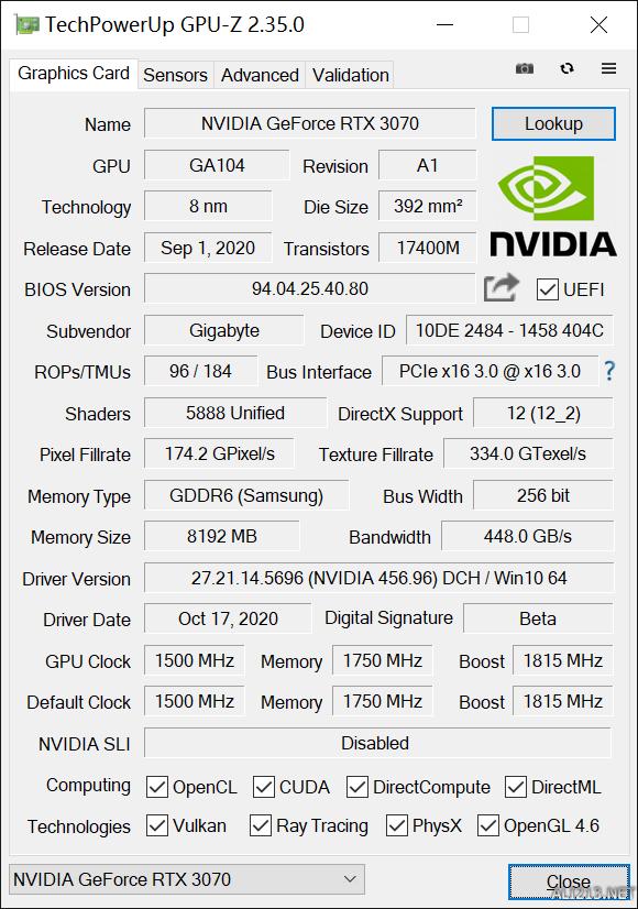 光追大作畅快玩 技嘉RTX 3070魔鹰开箱实测