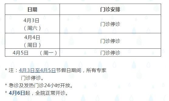 医院|收藏！清明期间宝山区公立医院门诊安排