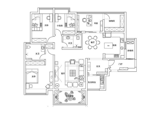 选用的方式，将五居室房屋交给装修公司，只花了10万元