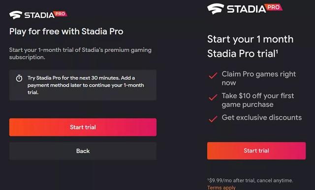 谷歌将为玩家提供半小时的Stadia Pro免费试用体验