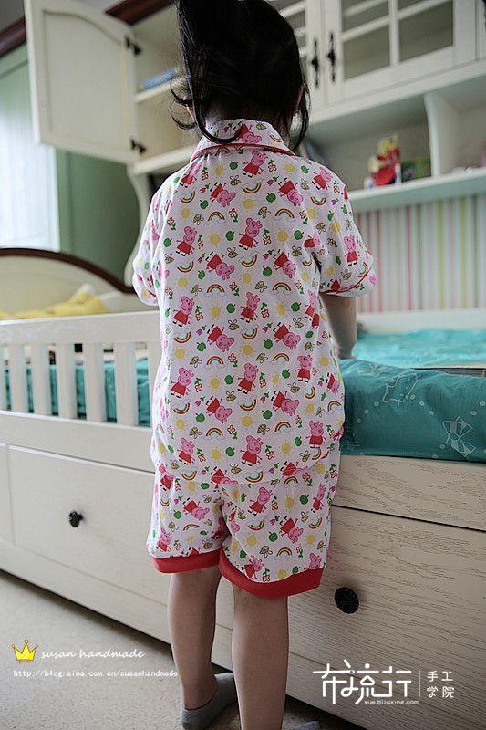 玻璃球的空气|小翻驳领儿童家居服,附过程&公式图纸教学