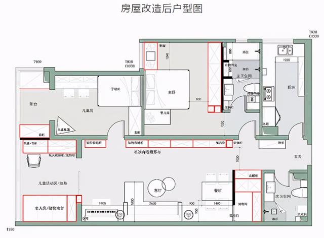 100㎡能做3房2卫，全屋收纳设计堪称教科书，简约风格很实用