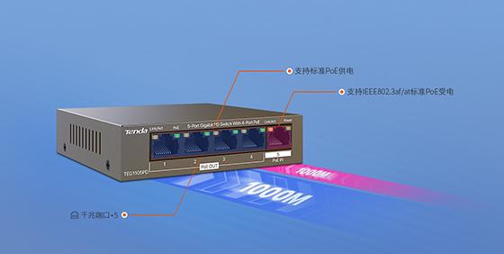 腾达首款PoE中继宝TEG1105PD强势来袭，最远中继325米