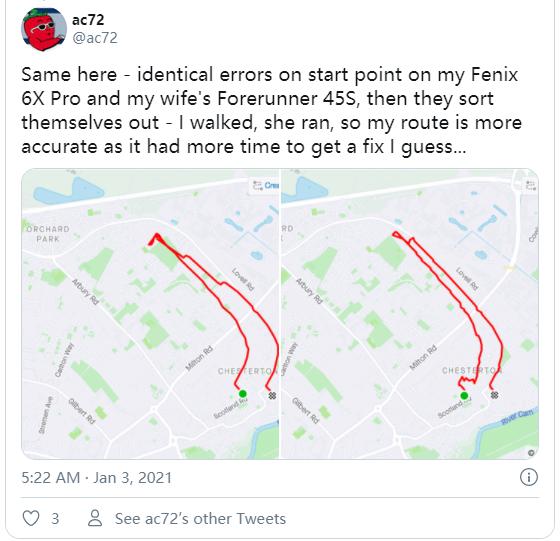 2021年新的GPS精度问题影响部分Garmin、Suunto等GPS设备