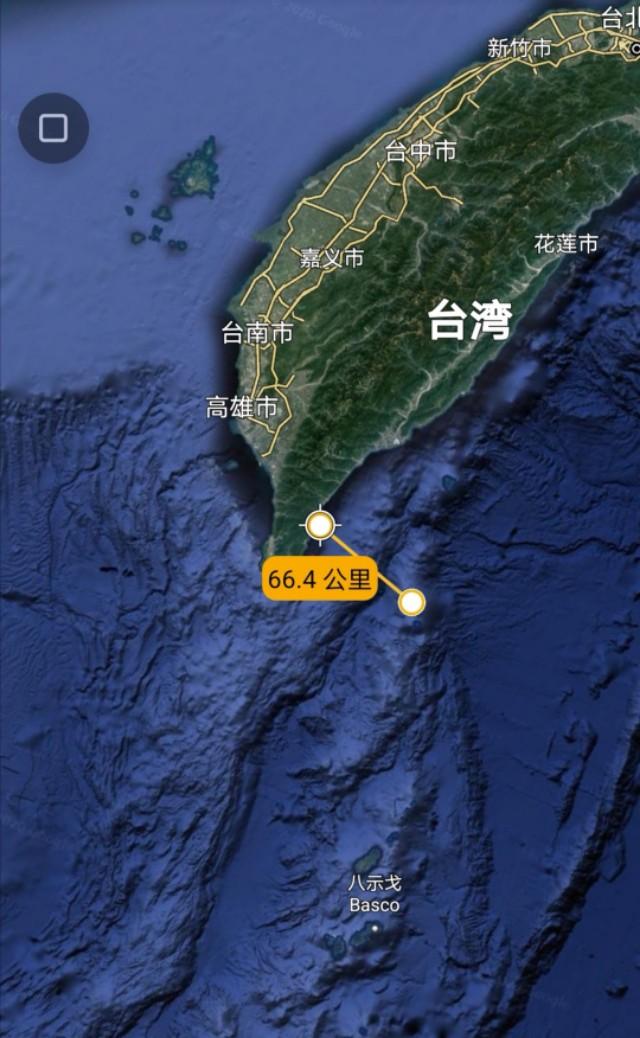 2.距离日本最南部的与那国岛291km.