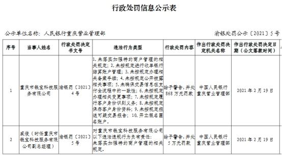 假名|钱宝科技十宗违法遭央行罚868万元 大股东为亿赞普