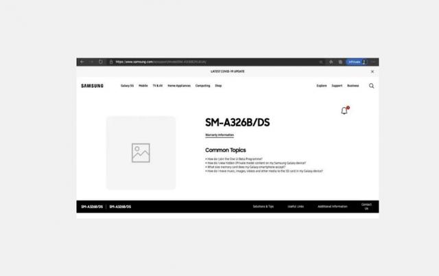 三星Galaxy A32 5G支持页面在官网上线