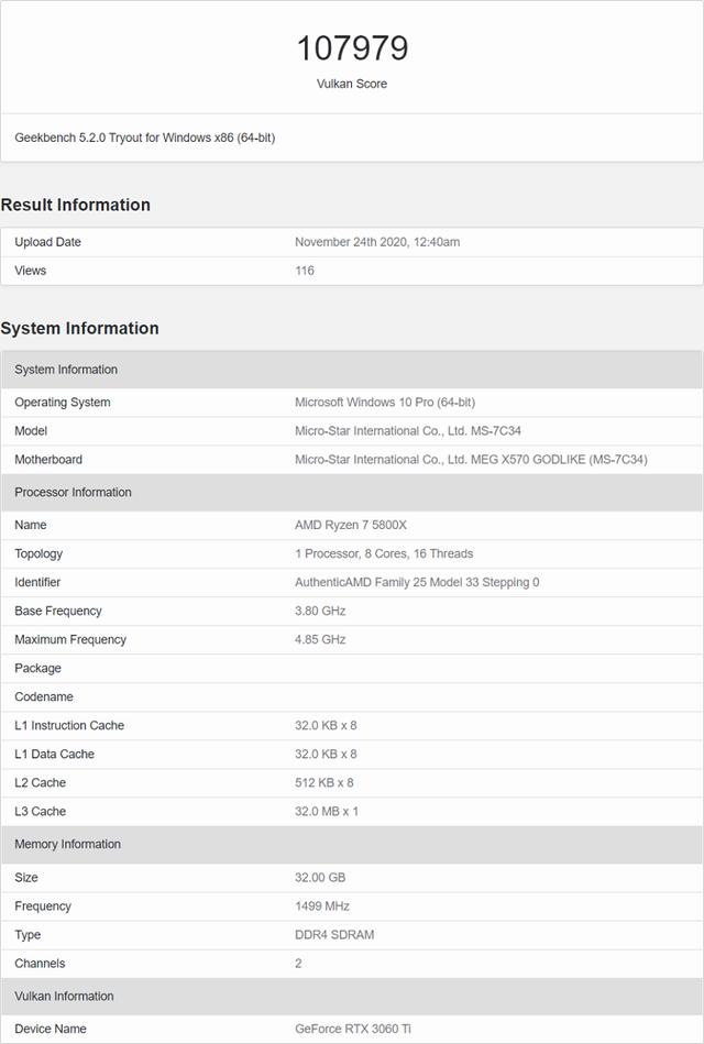 RTX 3060 Ti 3DMark跑分曝光：较RTX 3070慢10% 挖矿算力有惊喜