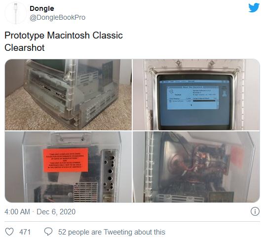 全透明Macintosh Classic原型首次现身互联网