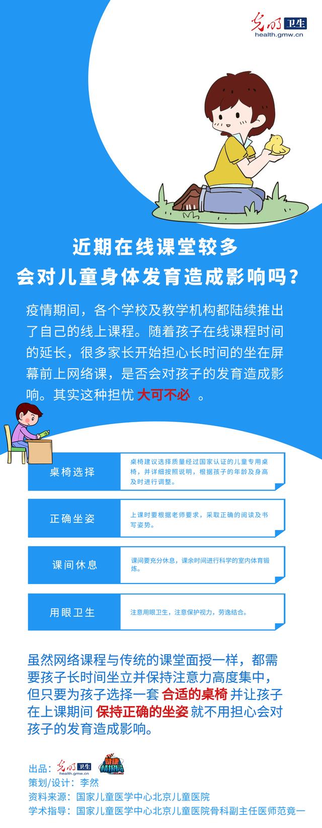 光明网@近期在线课堂较多，会对儿童身体发育造成影响吗？