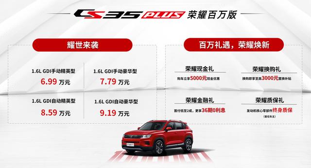 长安CS35PLUS/CS75双车荣耀百万版上市