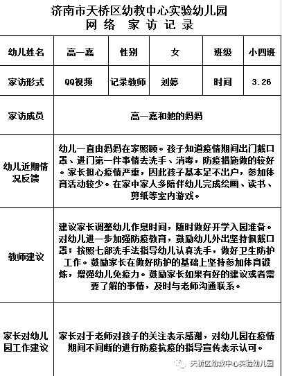 「你的育儿经」“这个家访不一般”,天桥区幼教中心实验幼儿园开展线上家访活动