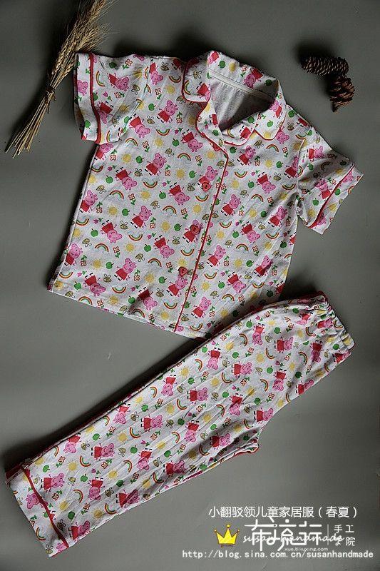 玻璃球的空气|小翻驳领儿童家居服,附过程&公式图纸教学