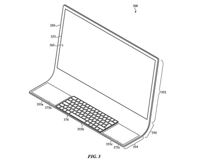 环球网▲苹果新专利：使用玻璃片设计iMac 实现弧形一体