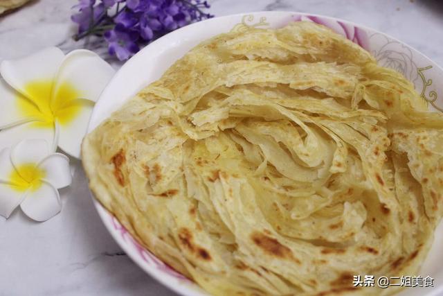 二姐|不做油酥，也不用醒面，教你做盘丝饼，三分钟烙一张，多层还好吃