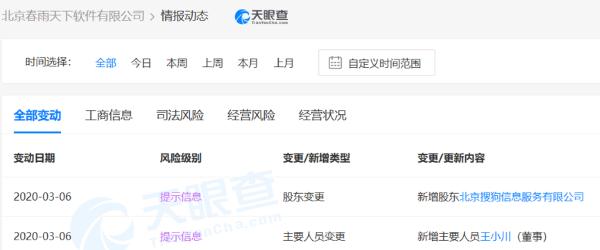 中国网财经@搜狗投资春雨医生成为第七大股东 持股6.39%