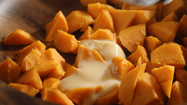 我敢打赌，这是红薯最幸福的吃法，爆浆红薯芝士烤年糕