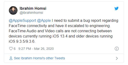 太平洋电脑网@iOS 13.4更新导致FaceTime音频和视频通话出现问题