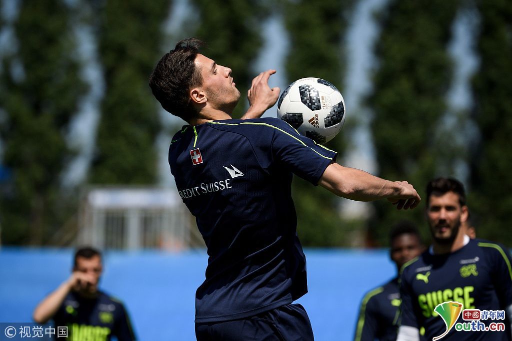 2018俄罗斯世界杯第6日:瑞士队训练备战