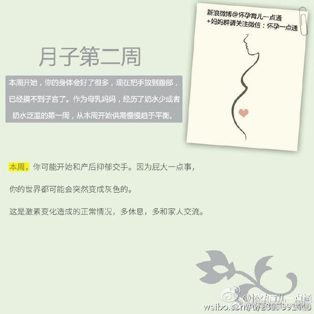 产后6周，最具指导性的月子周历，共45条建议，太全了，妈妈必备