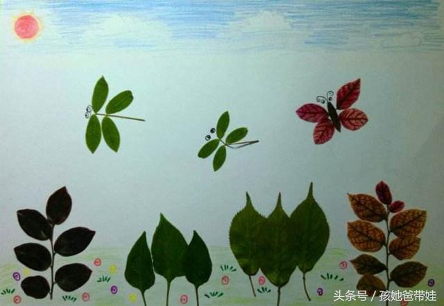 为大家找到11款树叶贴画样式，用10分钟就完成幼儿园手工作业
