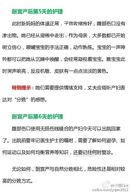 妇产医生：剖宫产坐月子，注意这28件事，及产后一周10种护理方法