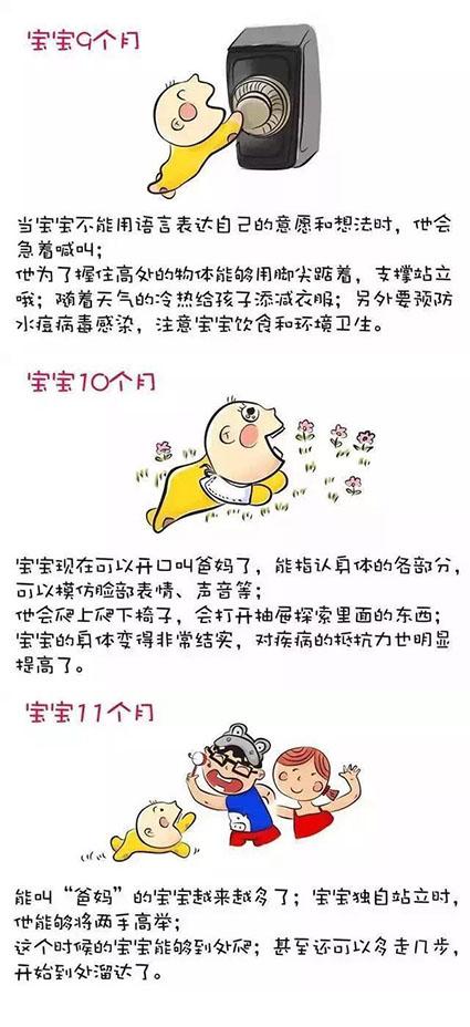 儿科医生：0-12个月，宝宝发育正常的话，应该学会的16个动作