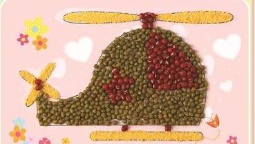 一组很美的种子粘贴画，小学、幼儿园的孩子可以参考