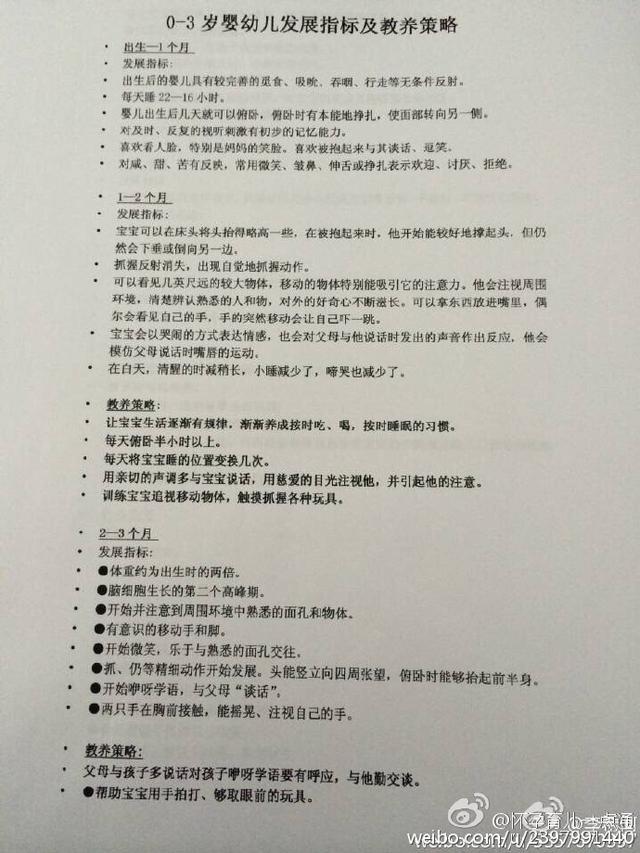 0-3岁，护理宝宝身体100条，宝宝身体要达到的9个指标，太全了！